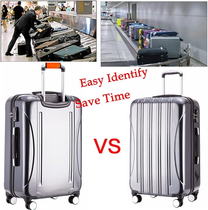 Hibate 5pcs Neoprene Luggage Handle Wrap for Suitcase Identifier Luggage Makers Covers Wraps Travel Accessories - Fluorescent Orange