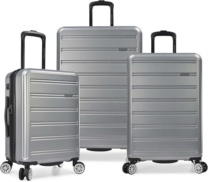 Travel Select Snowcreek Hardside Expandable Spinner Luggage Set w/USB Port, Gray, 3-Piece