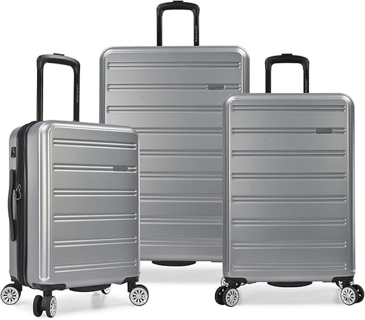 Travel Select Snowcreek Hardside Expandable Spinner Luggage Set w/USB Port, Gray, 3-Piece