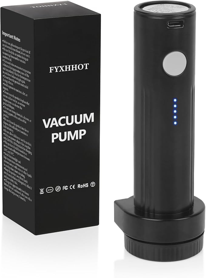 Cordless Electric Vacuum Pump for Vacuum Storage Bags Travel, Travel Air Pump, Portable USB Rechargeable Seal & Compression Bag Pump Space Saver for Clothes, Blankets & Bedding (Without Storage Bags)