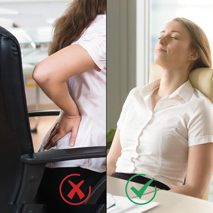 Joyzan Air Inflatable Lumbar Support Pillow, Portable Breathable Lower Back Supports Cushion Backrest Fatigue Head Neck Airplane Seat Cushions Pump for Home Flying Car Office Chair Travel Sleeping