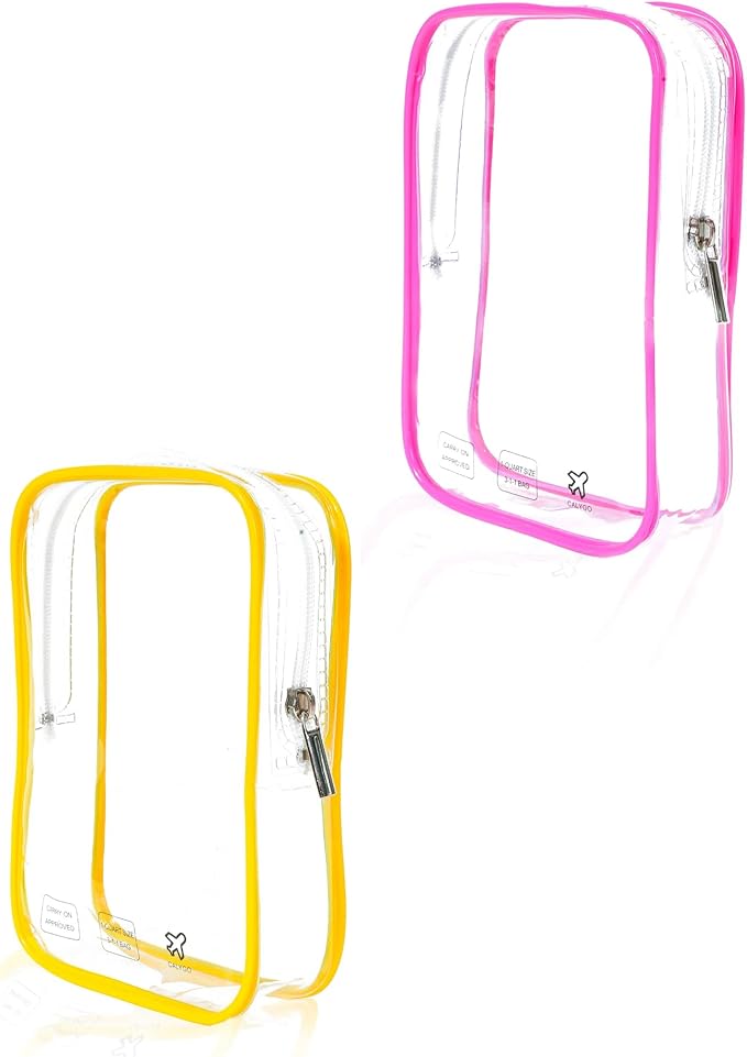 2 Packing Cubes 1 Quart Size Travel Bag TSA Approved Toiletry Bag Clear Small Purse Pouch International Long Flight Must Haves for Toiletries Makeup Liquids Airplane Europe Vacation Essentials