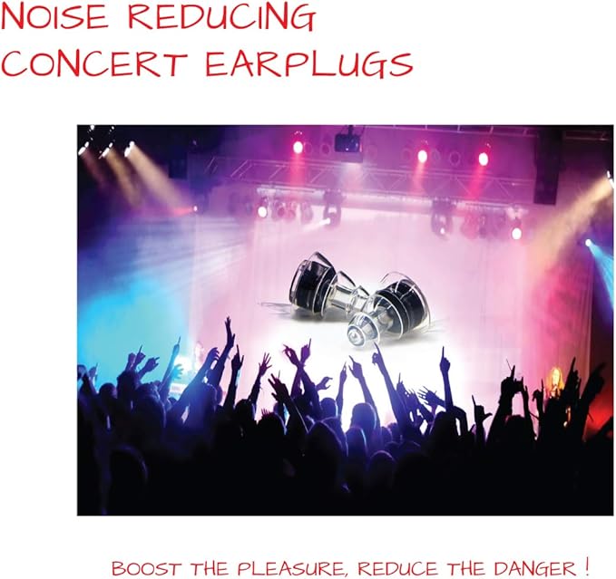 High-Fidelity Concert Earplugs Reusable Noise-Reduction Ear Plugs Set with Two Sizes Included - For Rave, Live Music, Festivals, Marching Bands, Loud Events, Fitness Classes