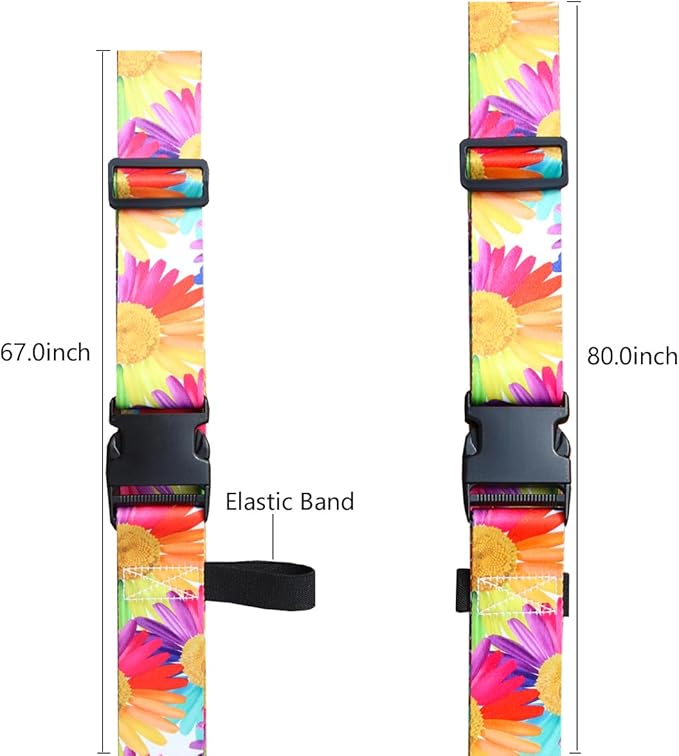 Luggage Straps for Suitcases TSA Approved Easy Pack Organized Suitcase Strap, Luggage Strap, Luggage Belt Strap, Bag Straps for Luggage. Buckle Straps Travel Accessories (Sunflower)