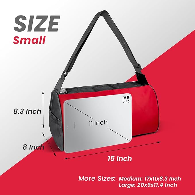 C&F BOGMOST Small Travel Duffel Bag Foldable Waterproof Gym Bag for Gym Beach Swim Bag Men Women Duffle Bags Lightweight Oxford Cloth Sports Bags -Red