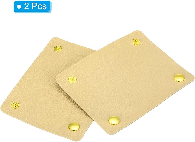 PATIKIL Luggage Handle Wrap, 2 Pack PU Handbag Grip Cover Protector Identifier with Clasp for Suitcase Grocery Shopping Bag, Apricot