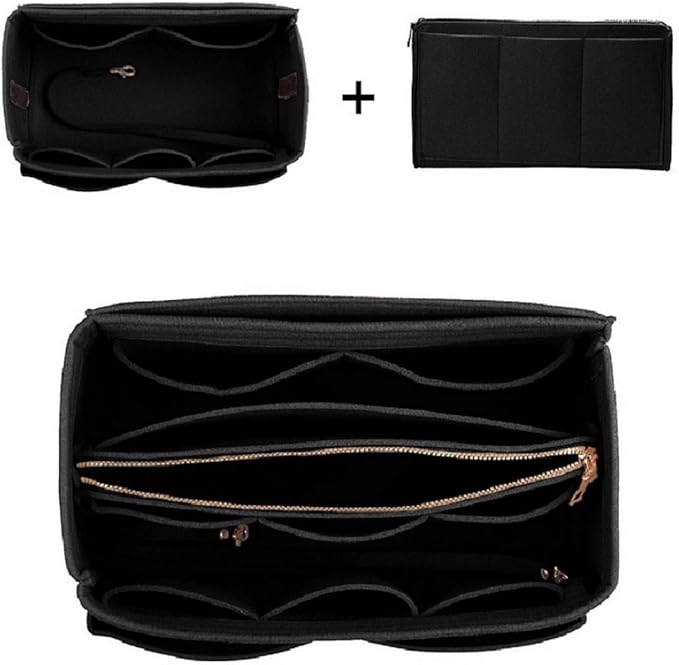 ZTUJO Purse Organizer Insert, Felt Bag Organizer with Metal Zipper, Handbag & Tote Shaper, For Speedy Neverfull Tote, 7 Sizes
