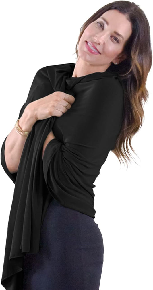 Happyluxe Travel Shawl Wraps for Women - 68x35in Wrap. Lightweight Pashmina, Airplane Travel Blanket Scarf. Made In USA