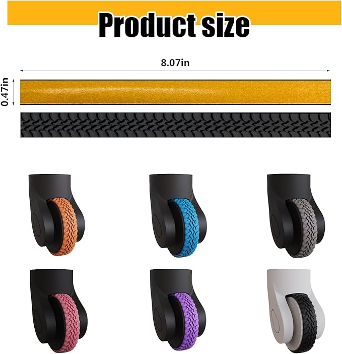 8pcs Luggage Wheels Covers, Suitcase Wheel Covers, Luggage Wheel Protector, Waterproof, Noise Reducing Protectors for Carry-Ons, Universal Fit, Essential Travel Accessories, Grey Y
