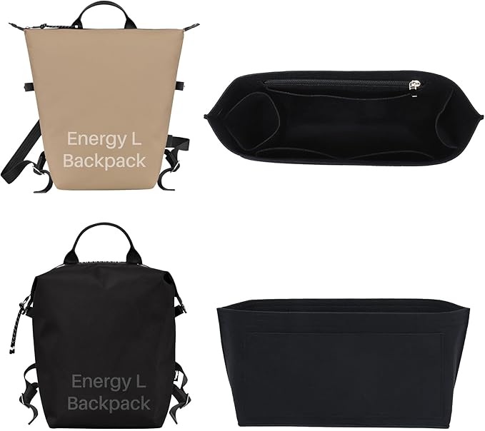 Premium Felt Purse Organizer Insert for Longchamp Le Pliage, Zipper Long Champ Bag Organizer Insert with Cup Holder, 9 Compartments