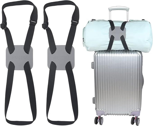 Bag Bungee for Luggage，Luggage Straps for suitcases，Luggage Straps Suitcase Adjustable Belt -2 Pack (Grey-2)