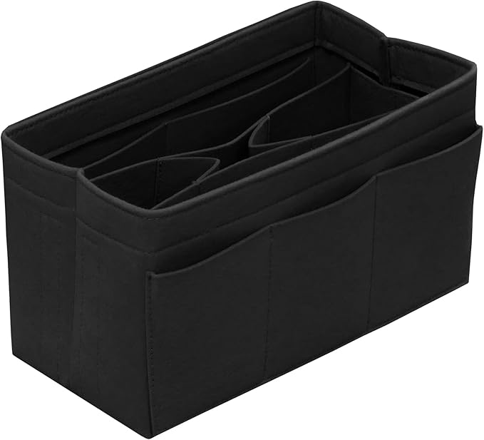 DailyPlus Purse Organizer Insert Felt Bag Organizer Handbag Organizer Insert Bag In Bag Organizer for Tote Purse Bag 14 Pockets Black Large