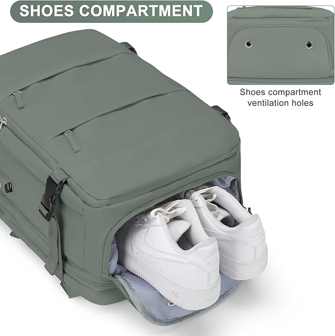 Extra Backpack For Traveling On Airplane Travel Backpack For Women Men Airline Approved Carry On Bags For Airplanes Gym Bag With Shoe Compartment Waterproof Laptop Backpack Camping Hiking Backpack