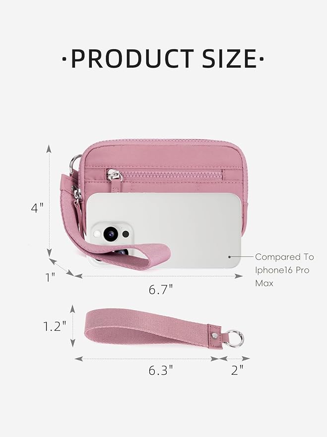 WESTBRONCO Wristlet Wallets for Women – RFID Blocking Quilted Nylon Phone Wallet, Card Holder Purse for Travel & Everyday Use