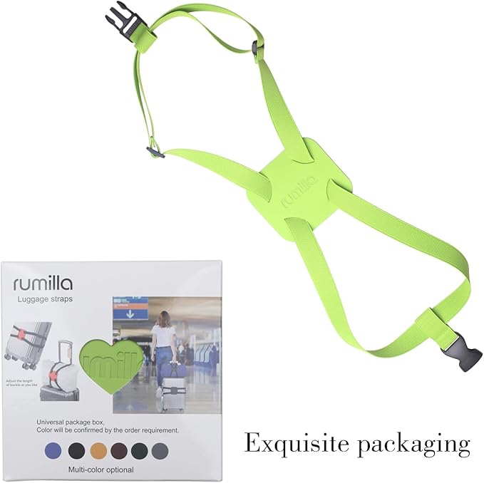 Adjustable Luggage Straps for Suitcases Add a Bag High Elastic Travel Bungees Connecting Carry On Bag TSA Approved (Green Luggage strap-1PCS)