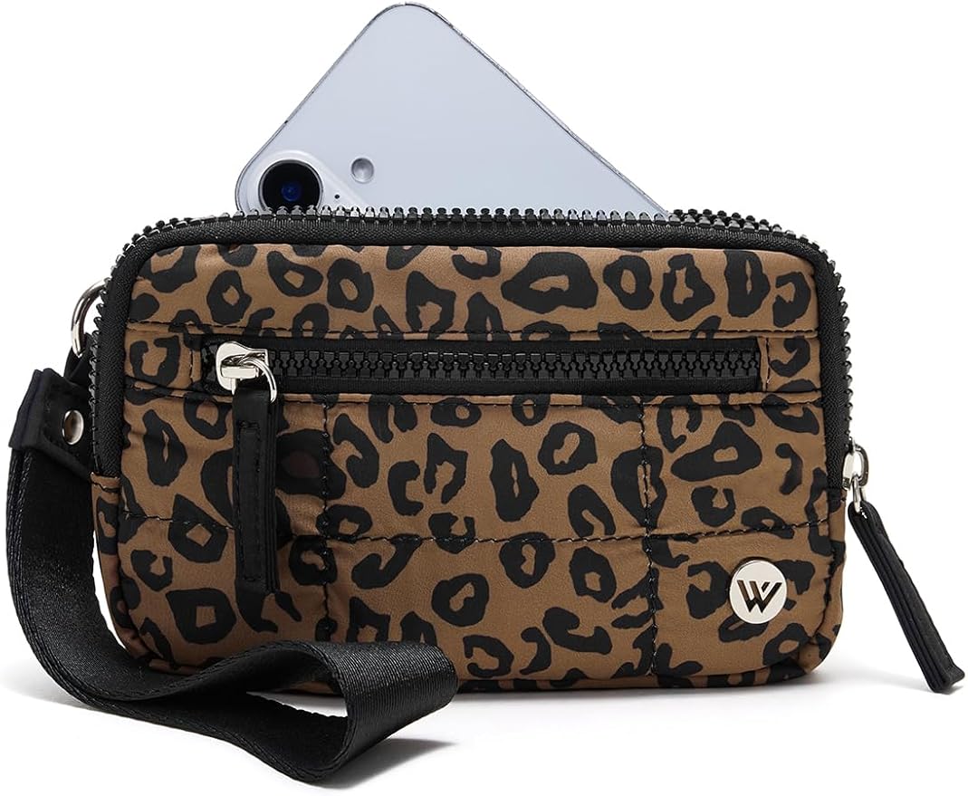 WESTBRONCO Wristlet Wallets for Women – RFID Blocking Quilted Nylon Phone Wallet, Card Holder Purse for Travel & Everyday Use