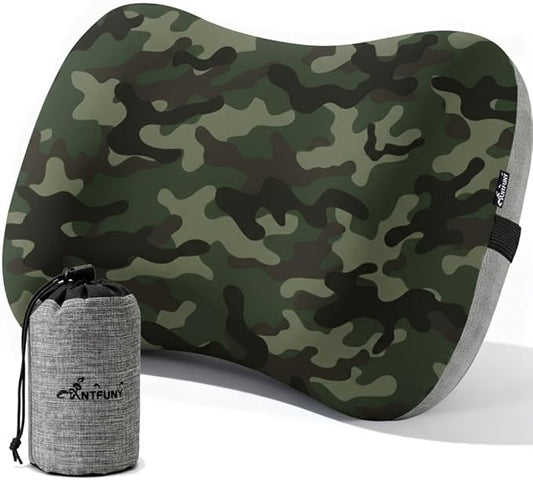 Inflatable Neck Pillow for Camping Backpacking Beach Small Ultralight Portable Hiking Gear Sleeping Bag Pad Fan Foldable Table Stove String Light Toilet Shower Cookware Flashlight Couch Accessories