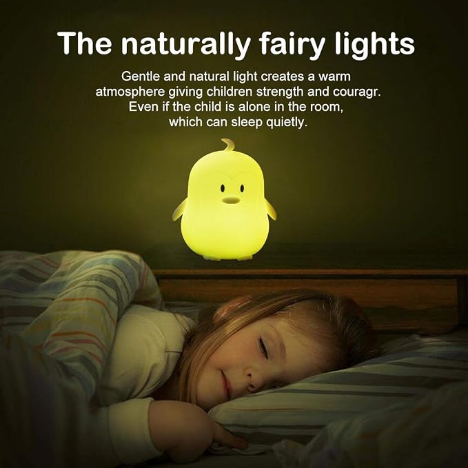 Night Light for Kids Silicone Penguin Night Light 9 Colors Baby Light Bedside Lamp Rechargeable Remote LED Children Night Light for Toddlers/Boys/Girls/Adults/Bedroom/Bathroom/Outdoor