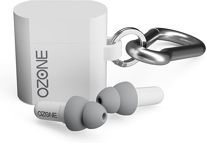 Lite Earplugs for Noise Sensitivity - Reusable Earplugs for Clear Sound - Stay Connected in Office, Gym, School, Sports, Social - Gray