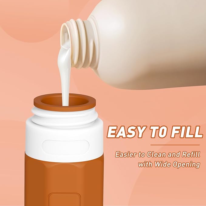 Redfly Travel Bottles for Toiletries, Tsa Approved 3oz Travel Size Containers, Leak Proof Travel Size Toiletries Bottles Silicone, BPA Free Refillable Essentials for Shampoo Conditioners, Apricot