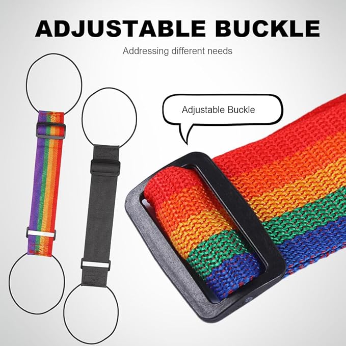 Multi Use Strong Adjustable Luggage Connector Straps, 2026 New Flexible and Adjustable Elastic Fastening Belt for Luggage Strap, Add a Bag Easy to Travel Suitcase (Iridescent 2Pcs)