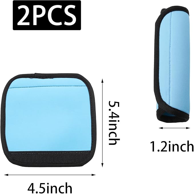 2pcs Luggage Handle Wraps For Suitcase - Soft Suitcase Handle Covers for Travel Accessories（ Blue, Bright Color for Suitcase Tags Identifiers ）