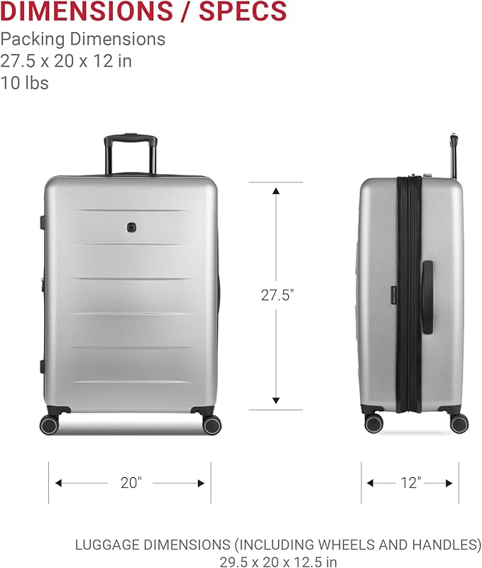 SwissGear 8020 Eclipse Collection Hardside Expandable Luggage – Ultimate Grey