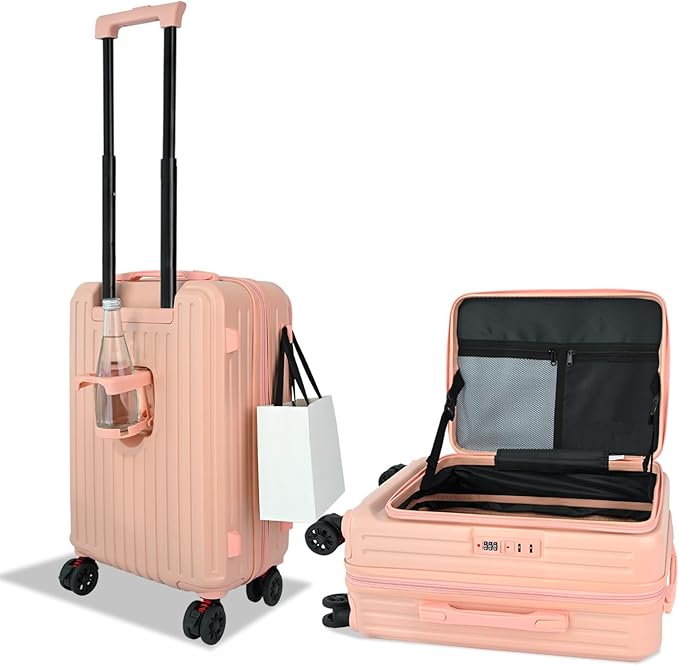 Carry on Luggage 22x14x9 Airline Approved, Carry on Suitcases with Wheels, Expandable Suitcase with YKK zipper, Top Open Design Luggage with Spinner wheels, Perfect for Gift