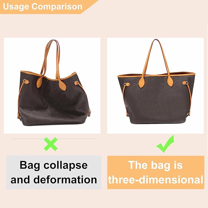 Doxo Purse Organizer Insert,Tote Bag Insert for LV Neverfull MM,Longchamp Le-pliage L and More,Ultra Lightweight Bag Organizer Insert with Zipper(Large,White-red)