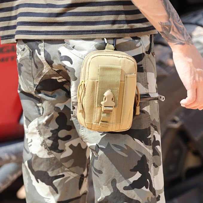 Tactical Molle Pouch, Universal EDC Waist Bag Belt Pouches, Outdoor Belt Bags Gear Tool Gadget Pocket with Cell Phone Holster