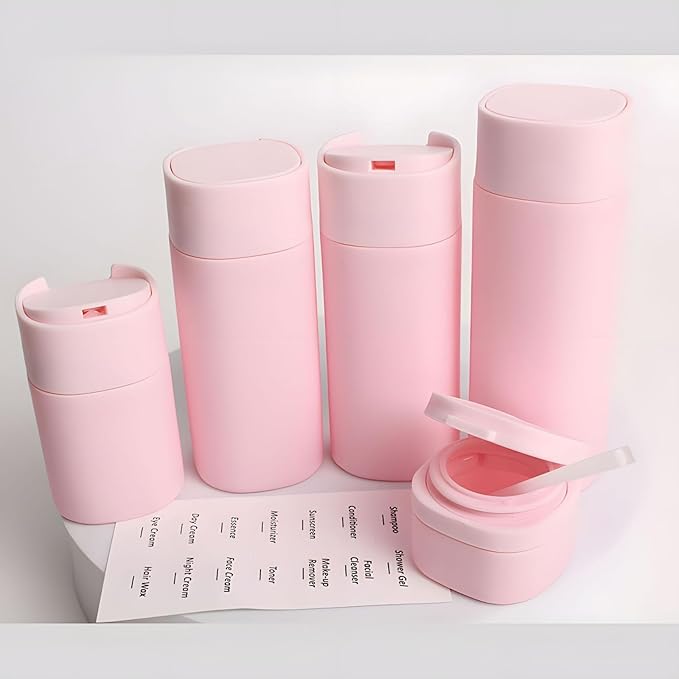 5pcs Travel Cream Dispenser Bottles Set Travel Bottles Toiletry Containers Set, TSA Approved, Travel Essentials