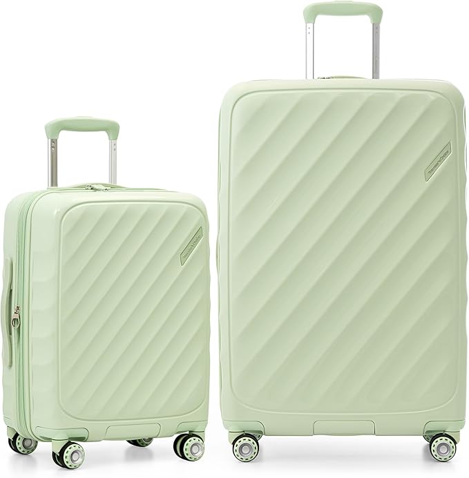 Traveler's Choice Elm Expandable Spinner Luggage, Glossy Mint, 2 Piece Set