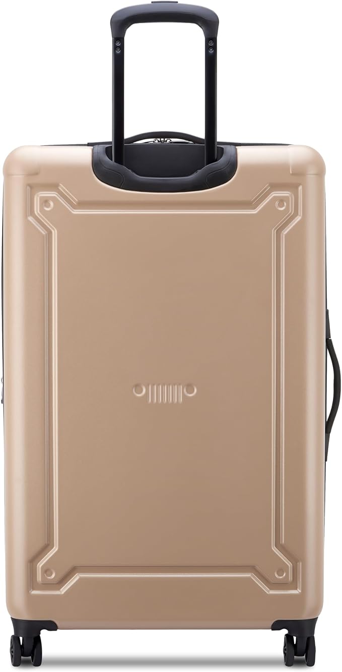 Jeep JH004C Hardside Expandable Luggage with Spinner Wheels, Beige, Checked-Large 28 Inch