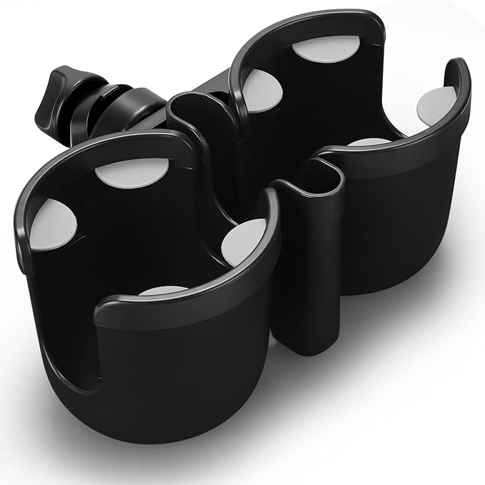Accmor Stroller Cup Holder with Phone Holder, Bike Cup Holder, Universal Cup Holder for Uppababy Nuna Doona Strollers, 2-in-1 Cup Phone Holder for Stroller Bike Wheelchair Walker Accessory