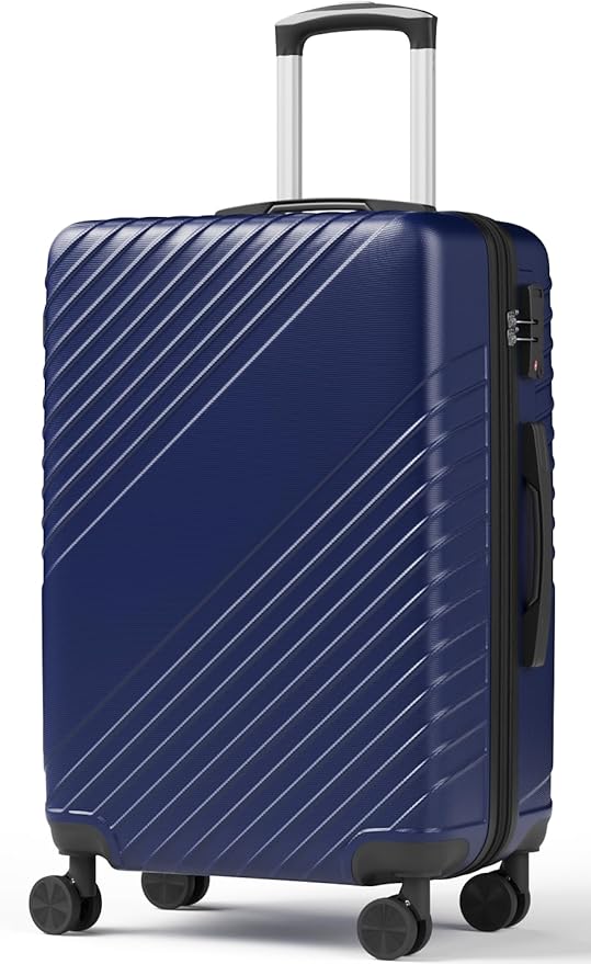 24 Inch Checked Luggage, ABS Hardside Suitcase with Spinner Wheels, Lightweight Medium Luggage with TSA Lock for Women and Men, Expandable Travel Suitcase for Business, Road Trips & Family Vacations