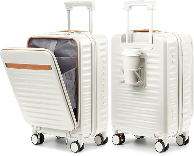 Joyway Carry on Luggage Airline Approved with Front Compartment and Cup Holder, 20 Inch Hard Shell Carry-on Suitcase with Spinner Wheels and TSA Lock for Women Men