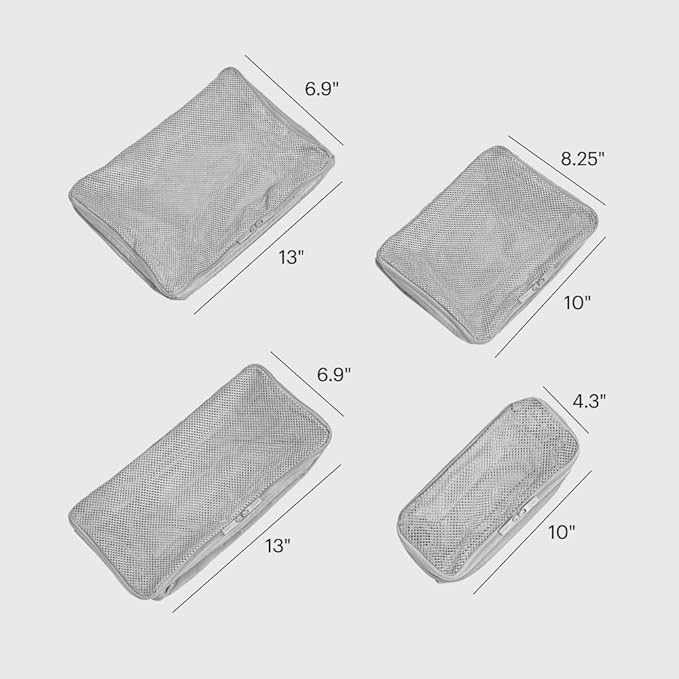 Away Insider Packing Cubes Set of 4 – Lightweight Travel Organizers for Luggage, Suitcases & Carry-On Bags, Cloud Gray