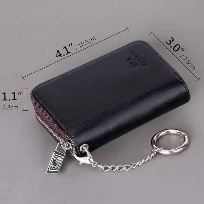 FurArt Zipper Wallet Women, RFID Blocking Credit Card Wallet, Business Card Holder, Compact Size KeyChain Wallet