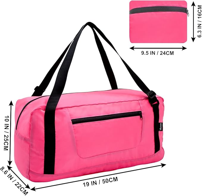 HOLYLUCK Foldable Travel Duffel Bag For Women & Men Luggage Great for Gym - pink