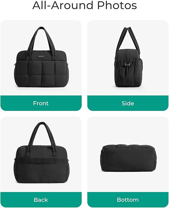 BAGSMART Gym Bag for Women, Personal Item Puffer Duffle Bag, Weekender Overnight Carry On Tote Handag for Travel