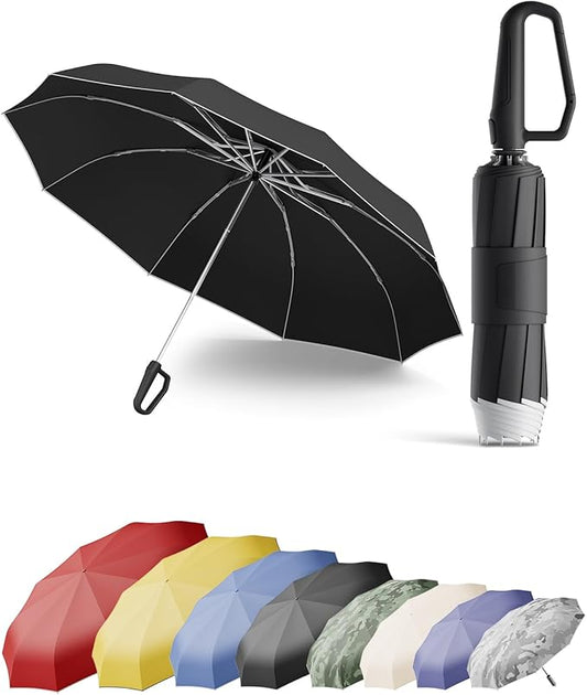 Windproof Travel Umbrella for Rain, Withstand 85MPH Winds, 54 Inch Automatic Reverse Fold Umbrellas Easy Auto Open Close, Portable Compact Umbrella Includes Cover Bag, Perfect for Travel, Car, Commute, Women Men, Backpack
