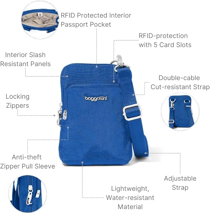 Baggallini Women's Securtex Anti-theft Activity Crossbody Bag
