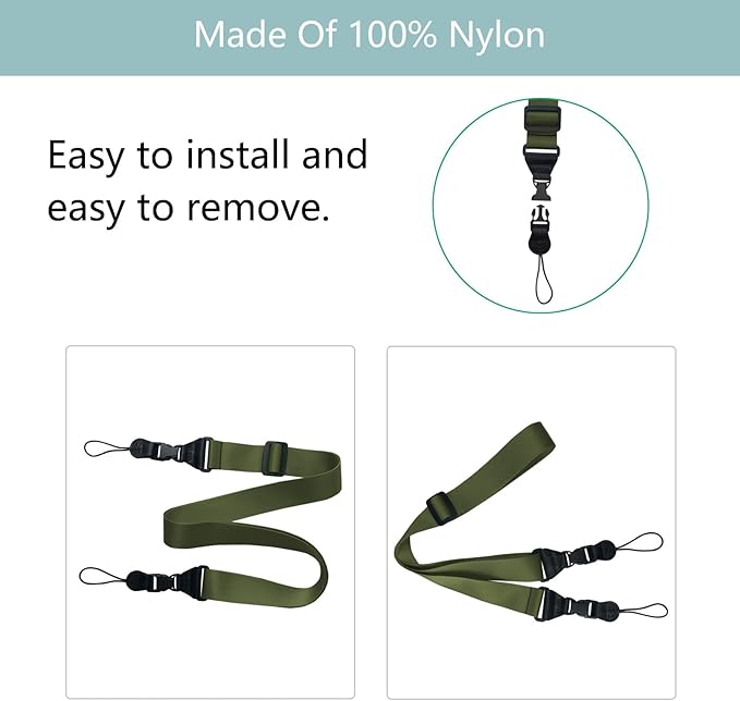 3 Pack Adjustable Shoulder Strap:Comfortable for iPad Strap Nylon Neck Lanyard for iPad/Samsung Tablet Case,Camera Binocular Crossbody Laptop Luggage Bag(Army Green)