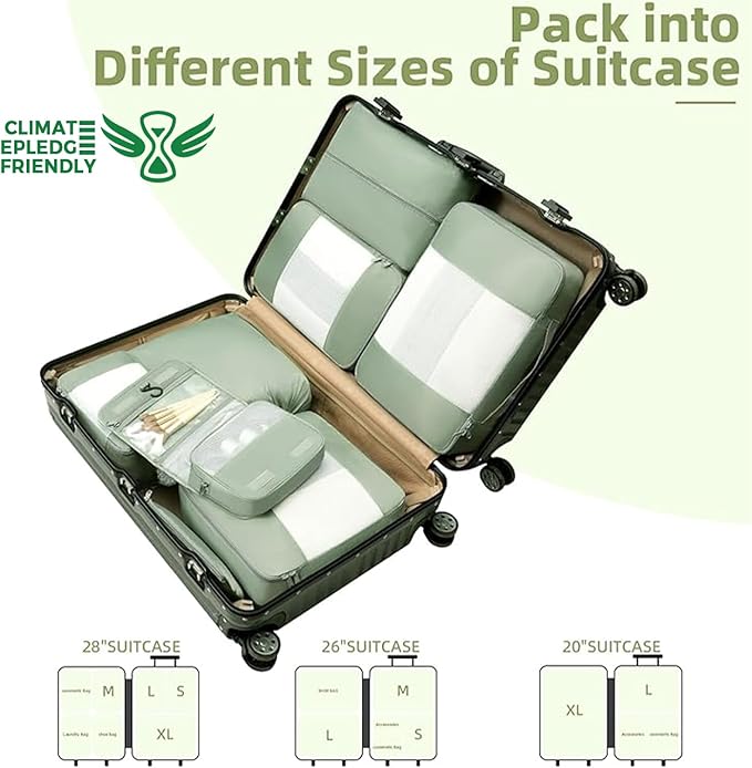 BAGAIL 6 Set/8 Set/10 Set Packing Cubes Various Sizes Packing Organizer for Travel Accessories Luggage Carry On Suitcase
