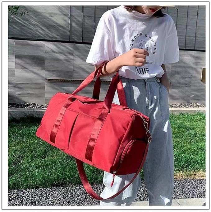 Men and Women's Travel Bag With Shoe Compartment Sports Tote Gym Bag Weekender Overnight Shoulder Bag