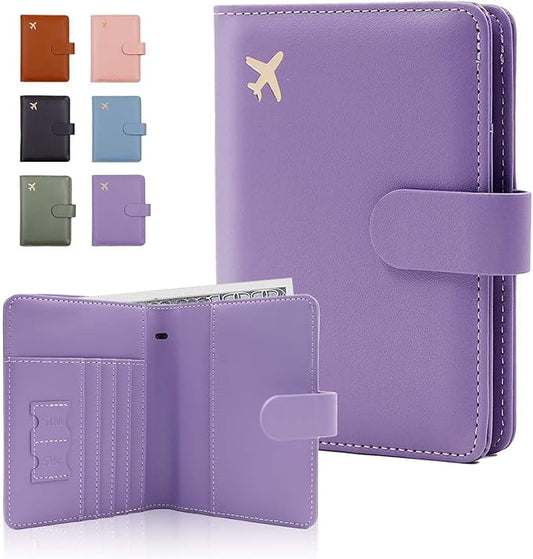 Melsbrinna Premium Leather Passport Holder Covers Case, Waterproof Rfid Blocking Travel Wallet Passport Holder with Pen Holder, Cute Passport Book for Women/Men
