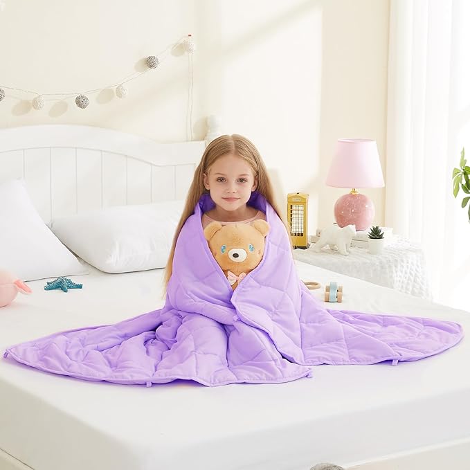 L'AGRATY Weighted Blanket - 36"x48" 3lbs Microfiber Material with Glass Beads Small Blanket for All-Season Summer Fall Winter Soft Thick