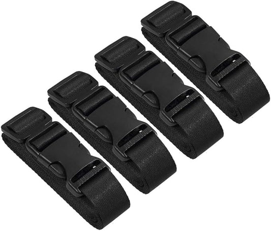 Vigorport Utility Straps Quick Release Nylon Backpack Accessory Bag Strap,Adjustable for Hiking,Travel,Outdoor Sports-4 Pack (Black, 1.25" W-72 L)
