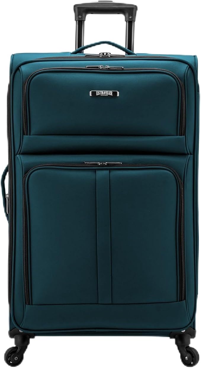 U.S. Traveler Anzio Softside Expandable Luggage with Spinner Wheels, Teal, 30-Inch Large