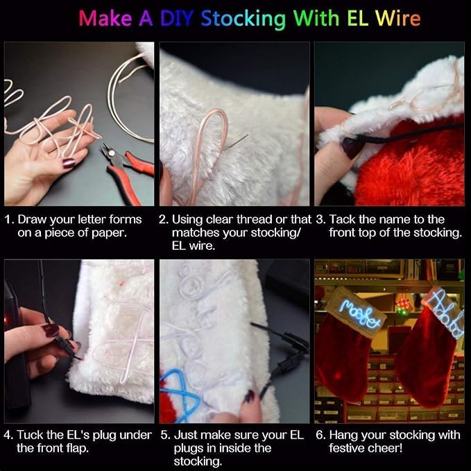 ABALDI EL Wire Neon Light Portable Battery Powered Wire Pack Flexible Glowing Strobing Electroluminescence for Xmas Party Decoration(5m/16ft,Blue)